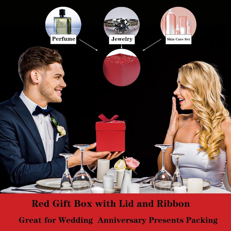 Elephantpackage 12Pack Red 6Inch Gift Boxes with Lids, Squared Boxes with Lids Perfect for Christmas, Valentine’s Day, Birthday Present Packing, Party Favor, New Year. - Image 5